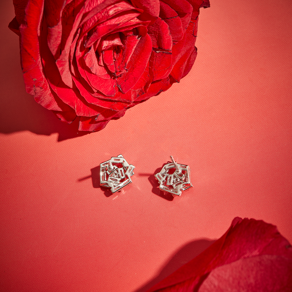 FANCI ME "Petal To The Metal" Sterling Silver Post Earrings Back