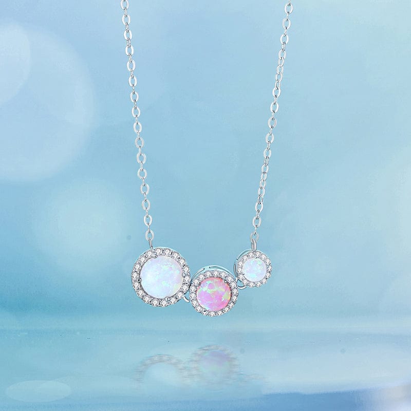 FANCIME "Wishing On A Star" Three Stone Sterling Silver Necklace Detail