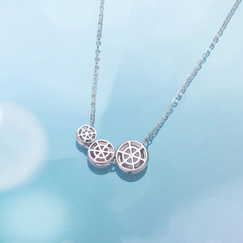 FANCIME "Wishing On A Star" Three Stone Sterling Silver Necklace Back