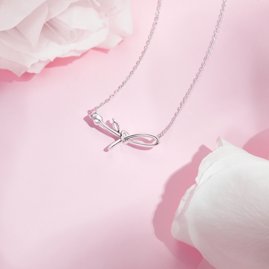 FANCI ME "La Rose" Sterling Silver Necklace Back