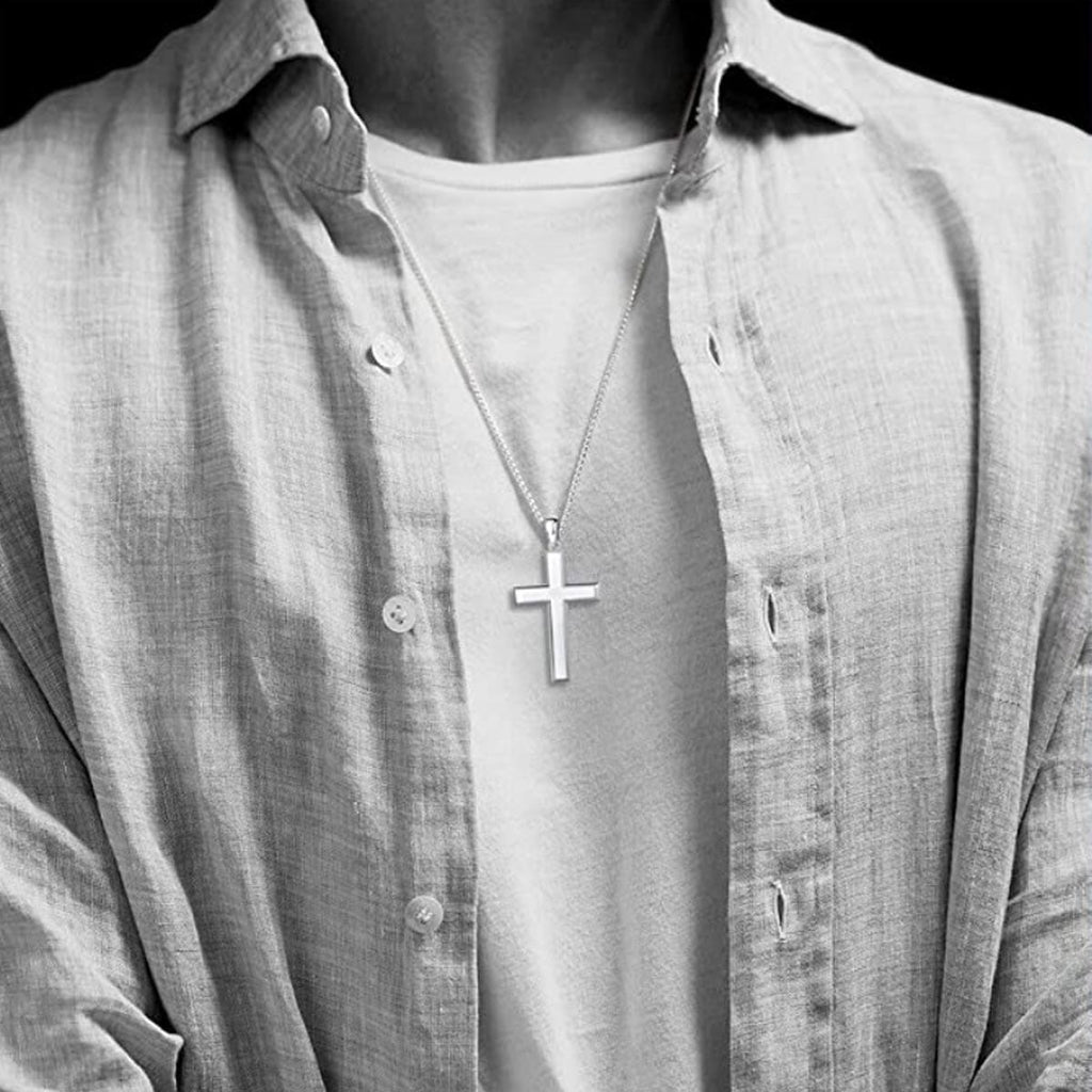 FANCIME Cross Sterling Silver Necklace Show