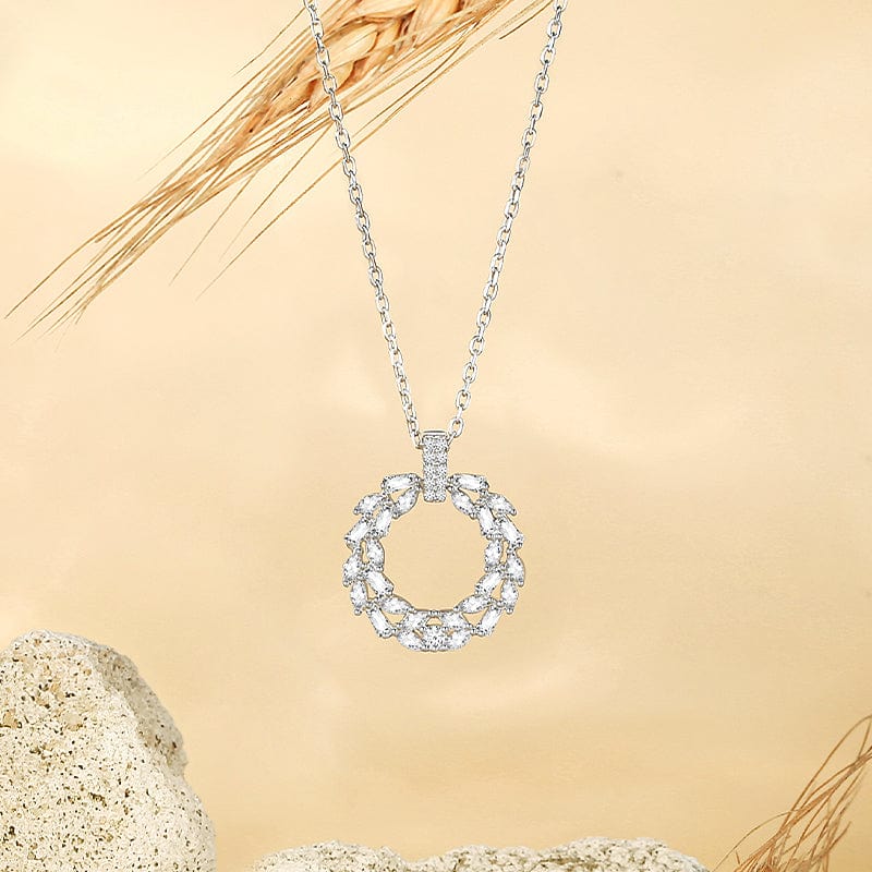 FANCIME "Blessing Power" Sterling Silver Round Circle Necklace Main