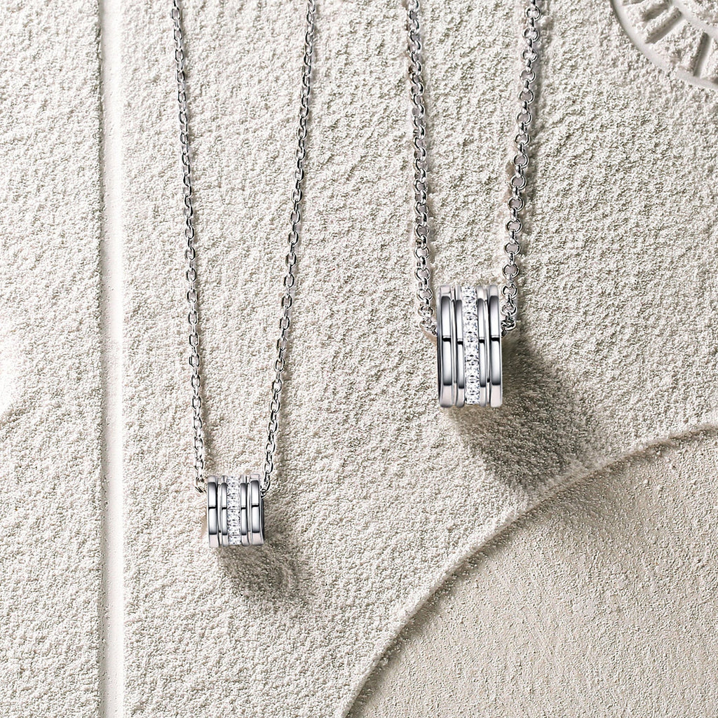 FANCIME "Our Commitment" Matching Ring Sterling Silver Necklaces Detail