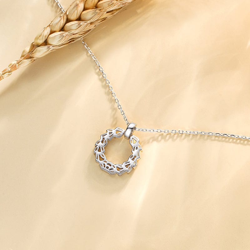 FANCIME "Blessing Power" Sterling Silver Round Circle Necklace Show
