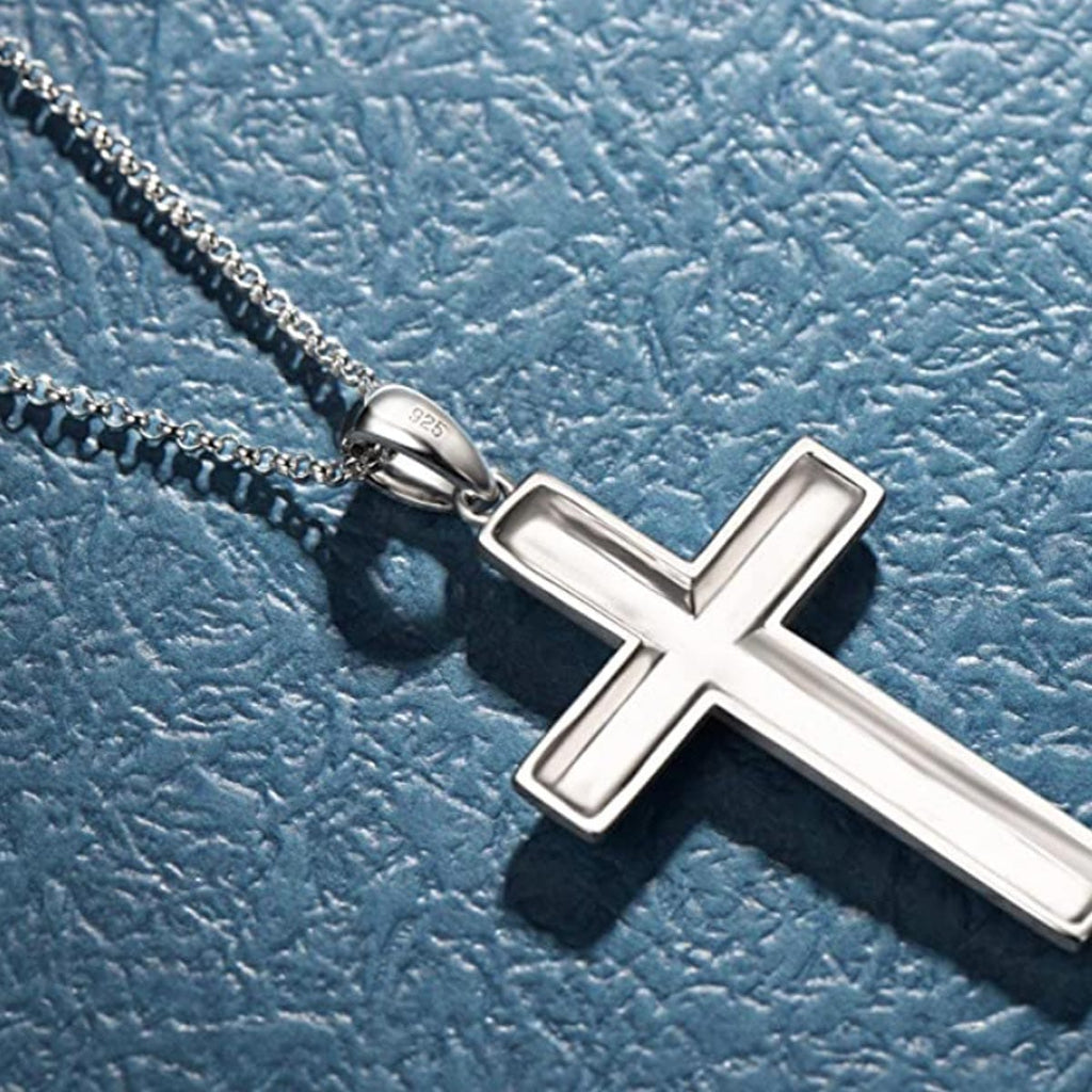 FANCIME Cross Sterling Silver Necklace Back