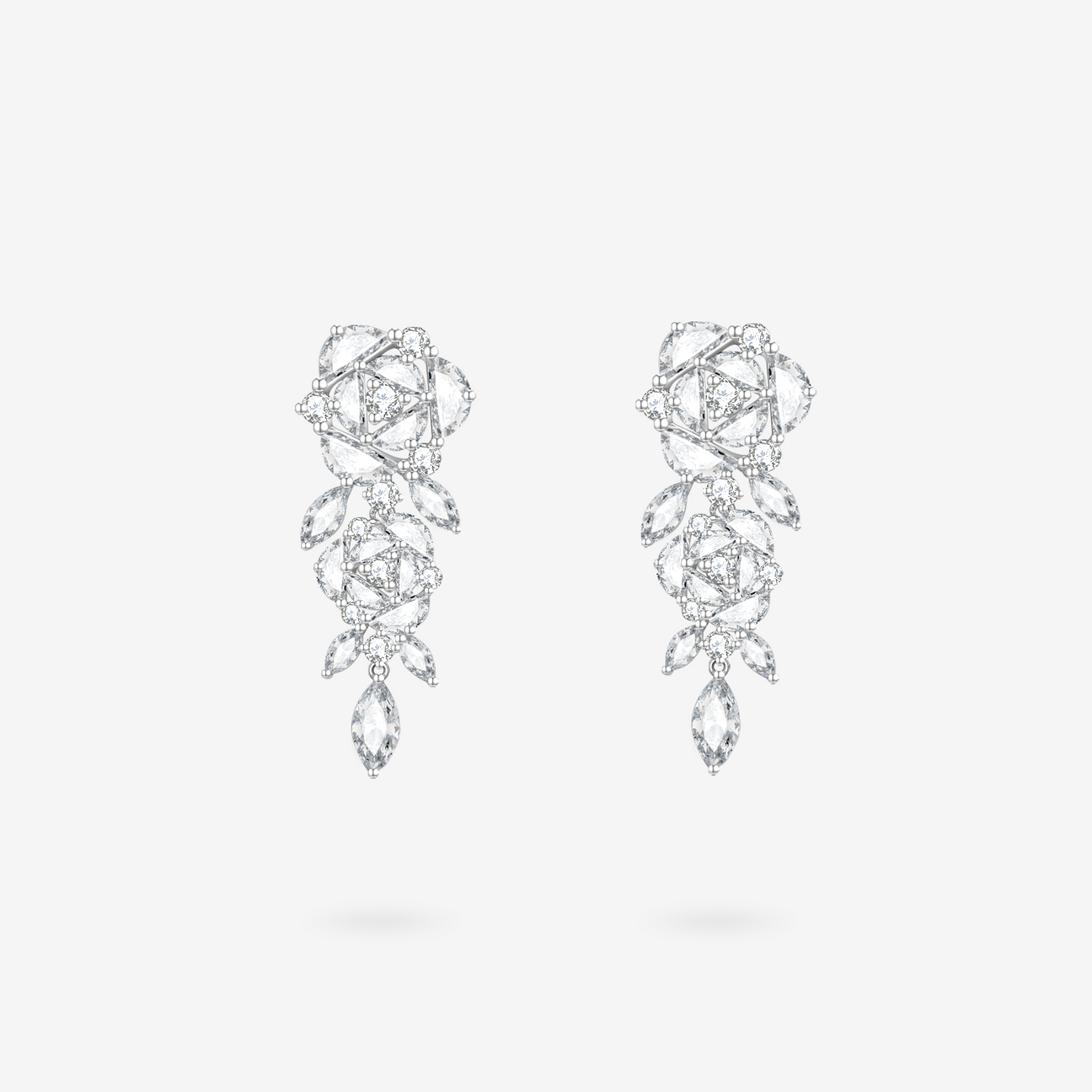 FANCI ME "Blooming Rose" Sterling Silver Drop Earrings Main