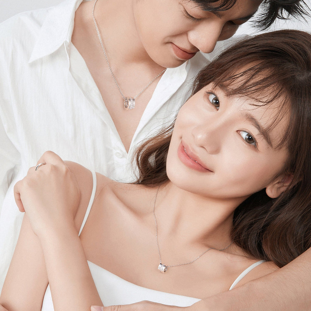 FANCIME "Our Commitment" Matching Ring Sterling Silver Necklaces Show