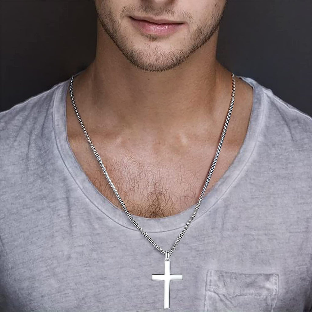 FANCIME Cremation Urn Cross Sterling Silver Necklace Show2