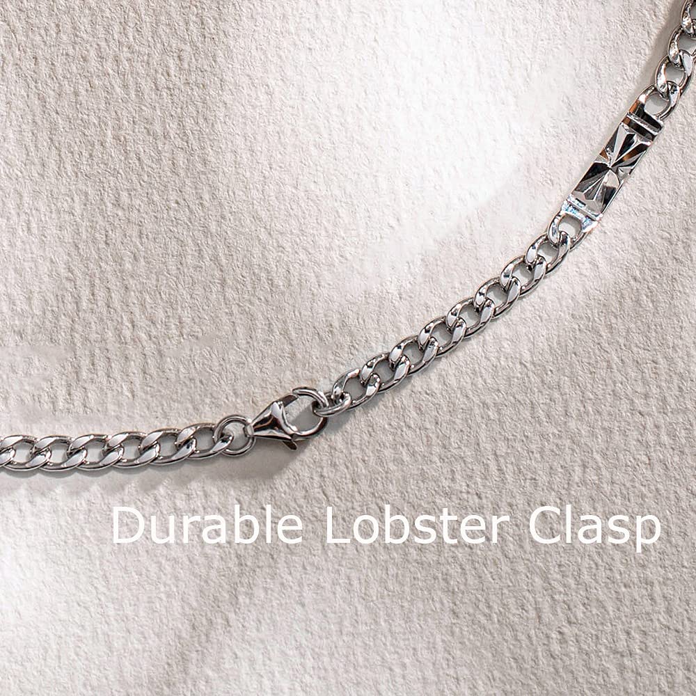 Mens Sterling Silver Cuban Link Chain 20 inches