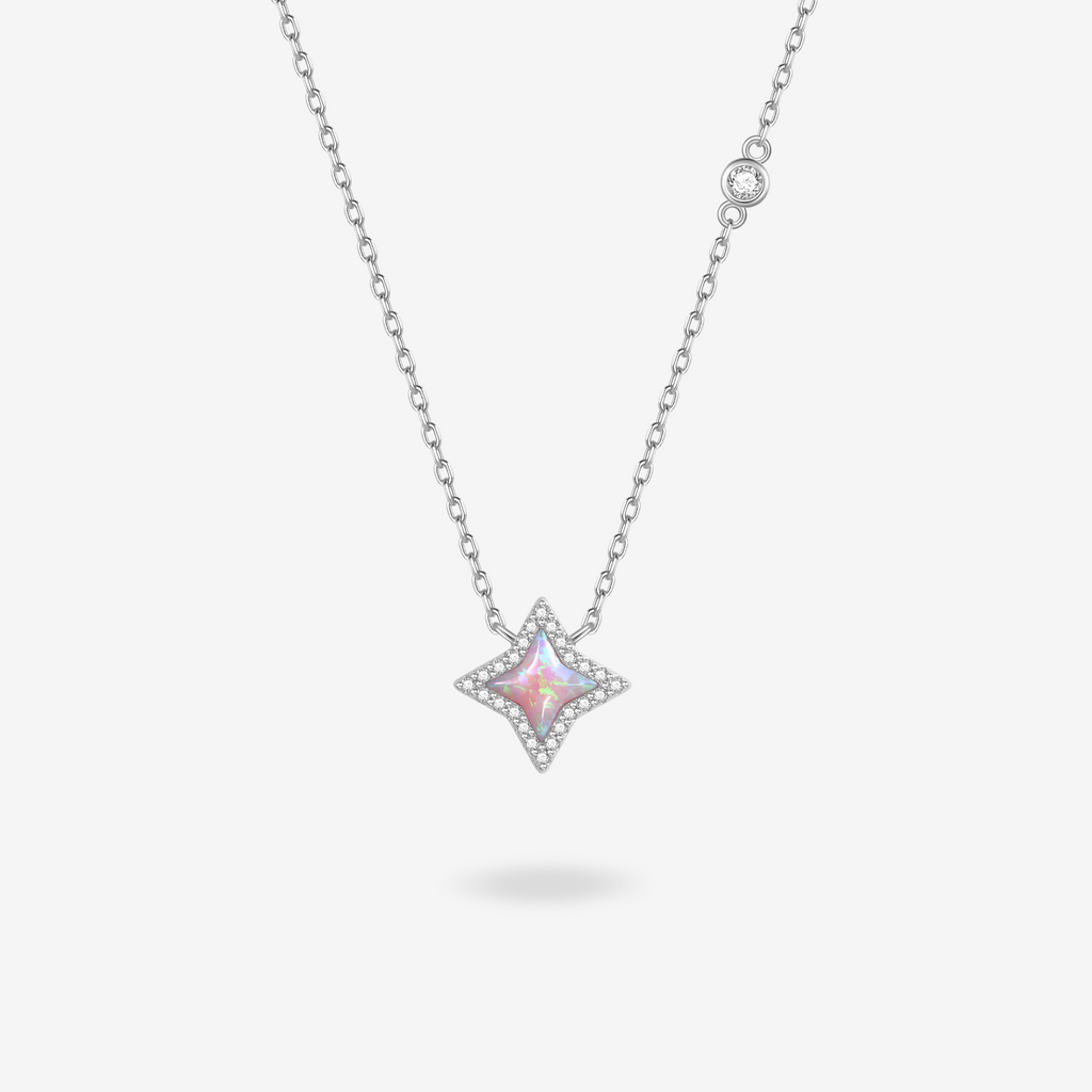 FANCI ME "Starlit Melody" Celestial Sterling Silver Necklace Pink Main