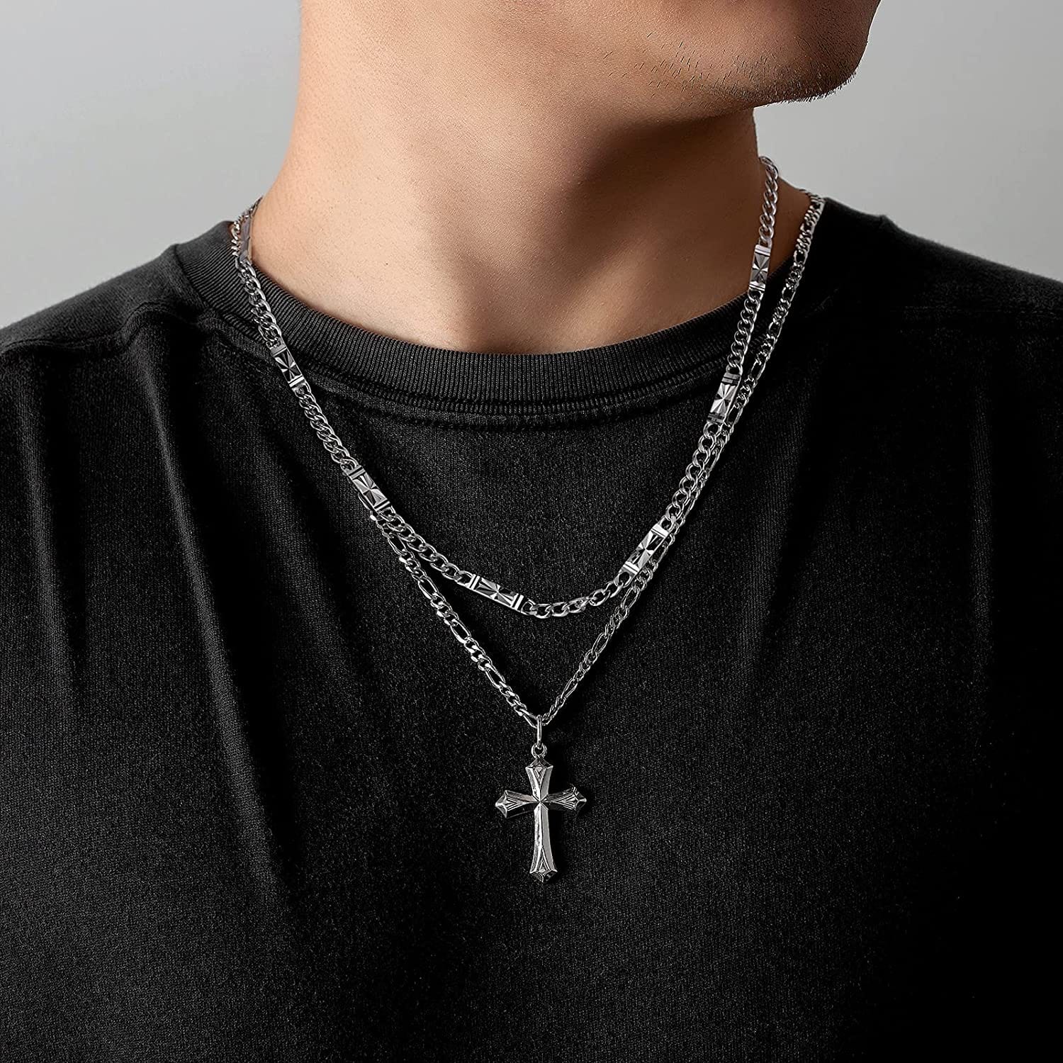 Men's Gothic Necklace Jewelry Men's Gothic Stainless Steel Angel