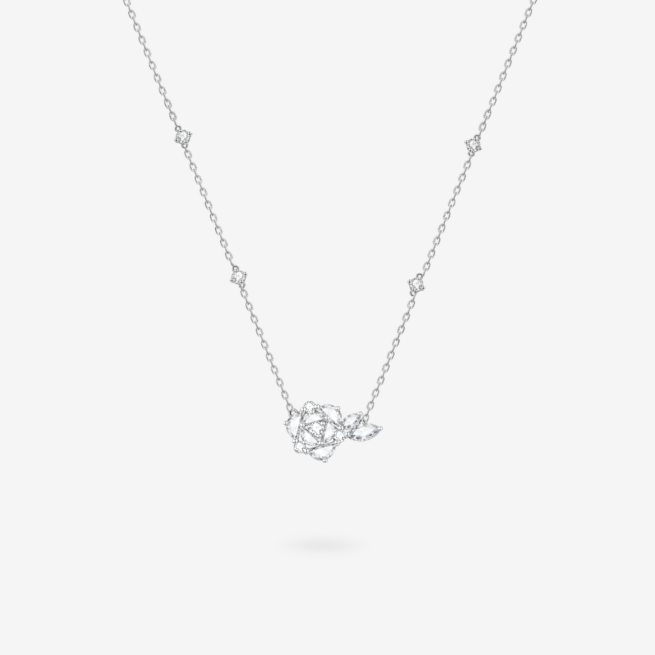 FANCI ME "One Rose" Sterling Silver Necklace Main