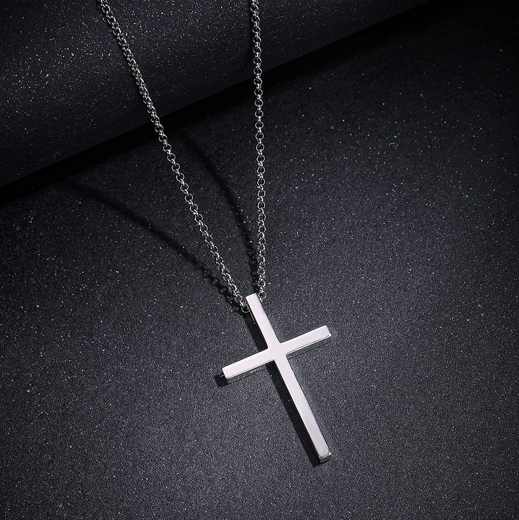 FANCIME Medium Polishing Cross Sterling Silver Necklace Detail