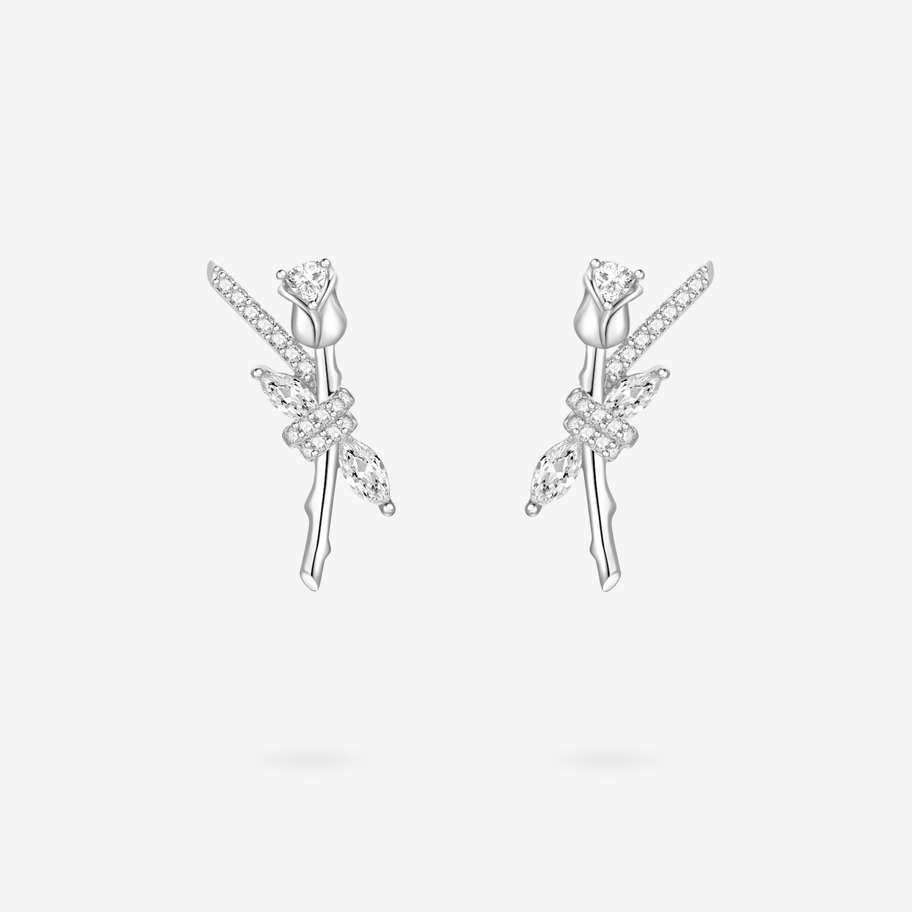 FANCI ME "La Rose" Sterling Silver Love Knot Earrings Main