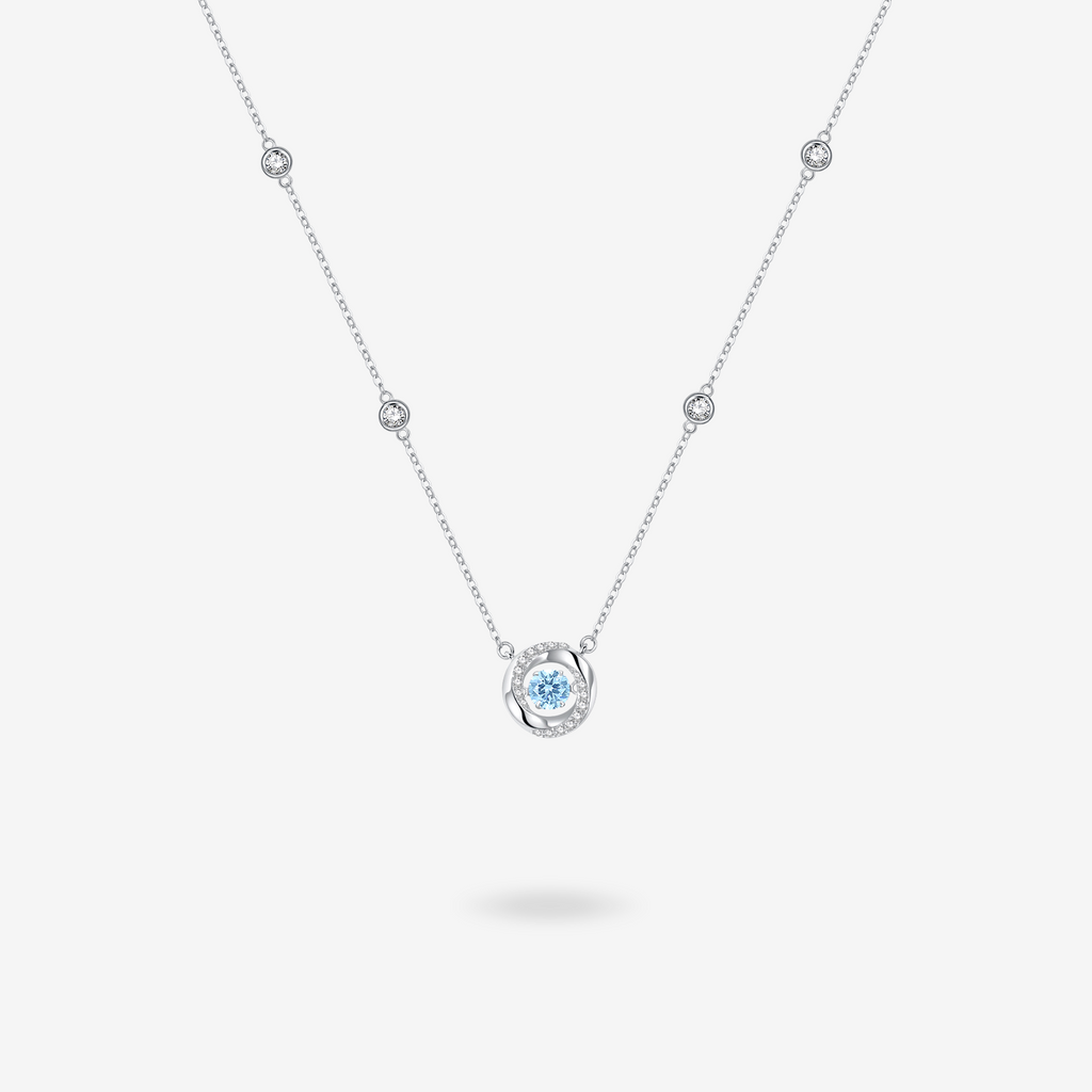 FANCI ME "Eternal Pulse" Sterling Silver Necklace Blue Main