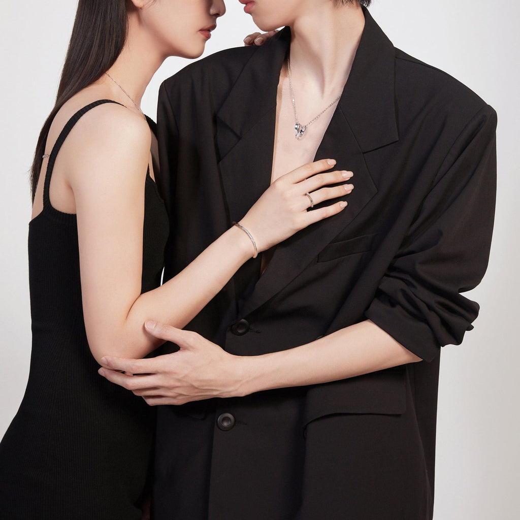 FANCIME "Star Flow" Mobius Matching Spiral Sterling Silver Bangle Model