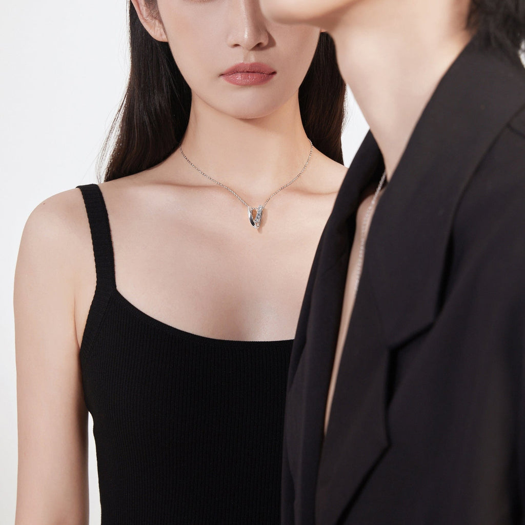 FANCIME "Unconditional Love" Mobius Loop Sterling Silver Necklace Female Show