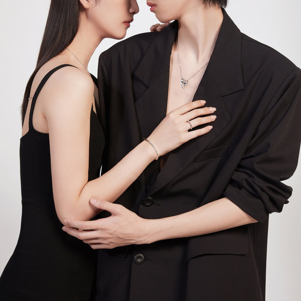 FANCIME "Unconditional Love" Mobius Loop Sterling Silver Necklace Male Show